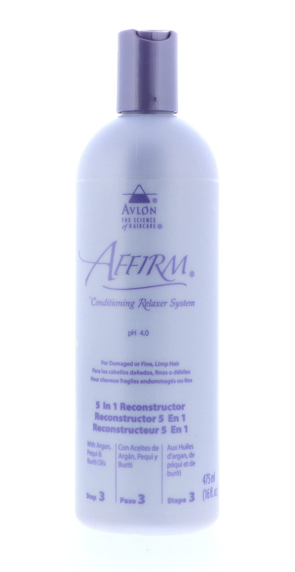 Affirm 5 en 1 Reconstructeur Avlon, bouteille, soin rapide après rinçage pour démêlage facilité.