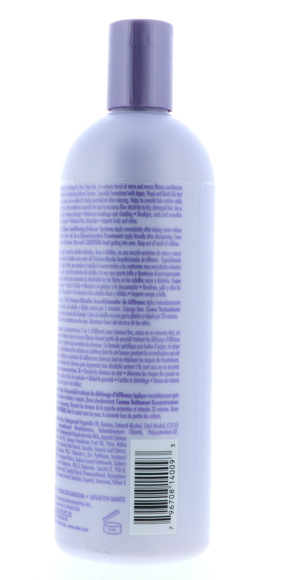 Affirm 5 en 1 Reconstructeur Avlon, douceur et démêlage après utilisation.