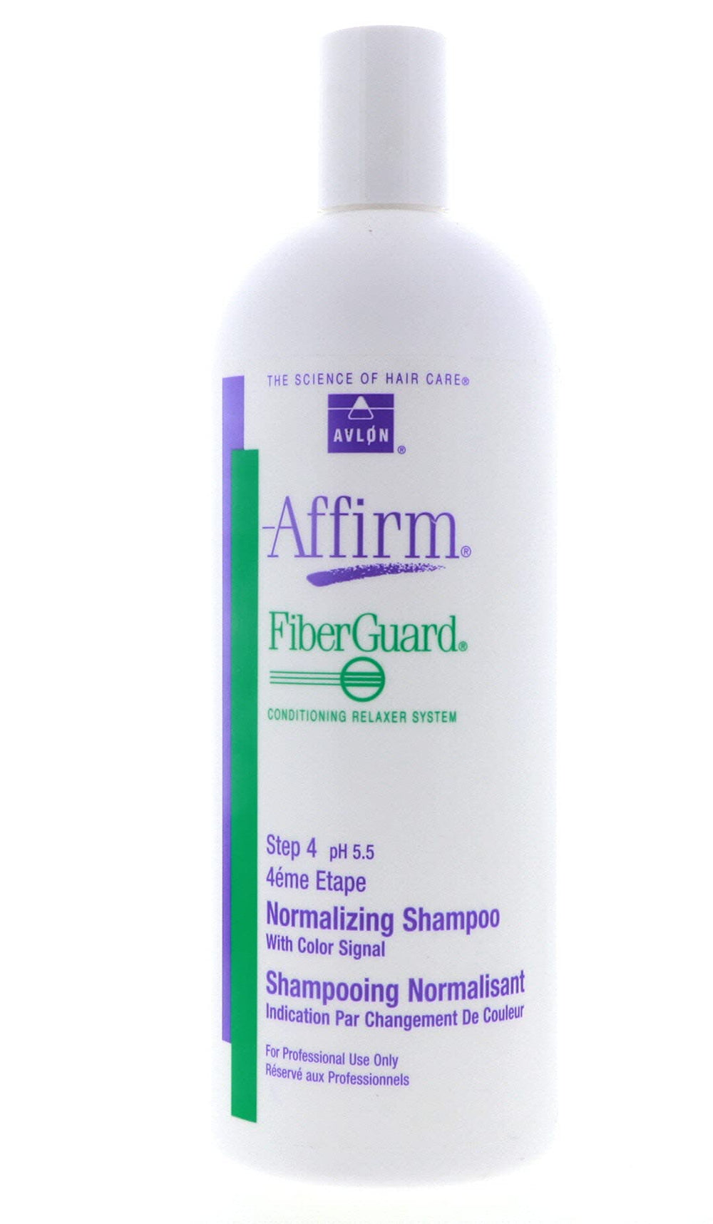 Avlon Affirm Fiberguard, bouteille 32oz, lavage en douceur pour cheveux forts.