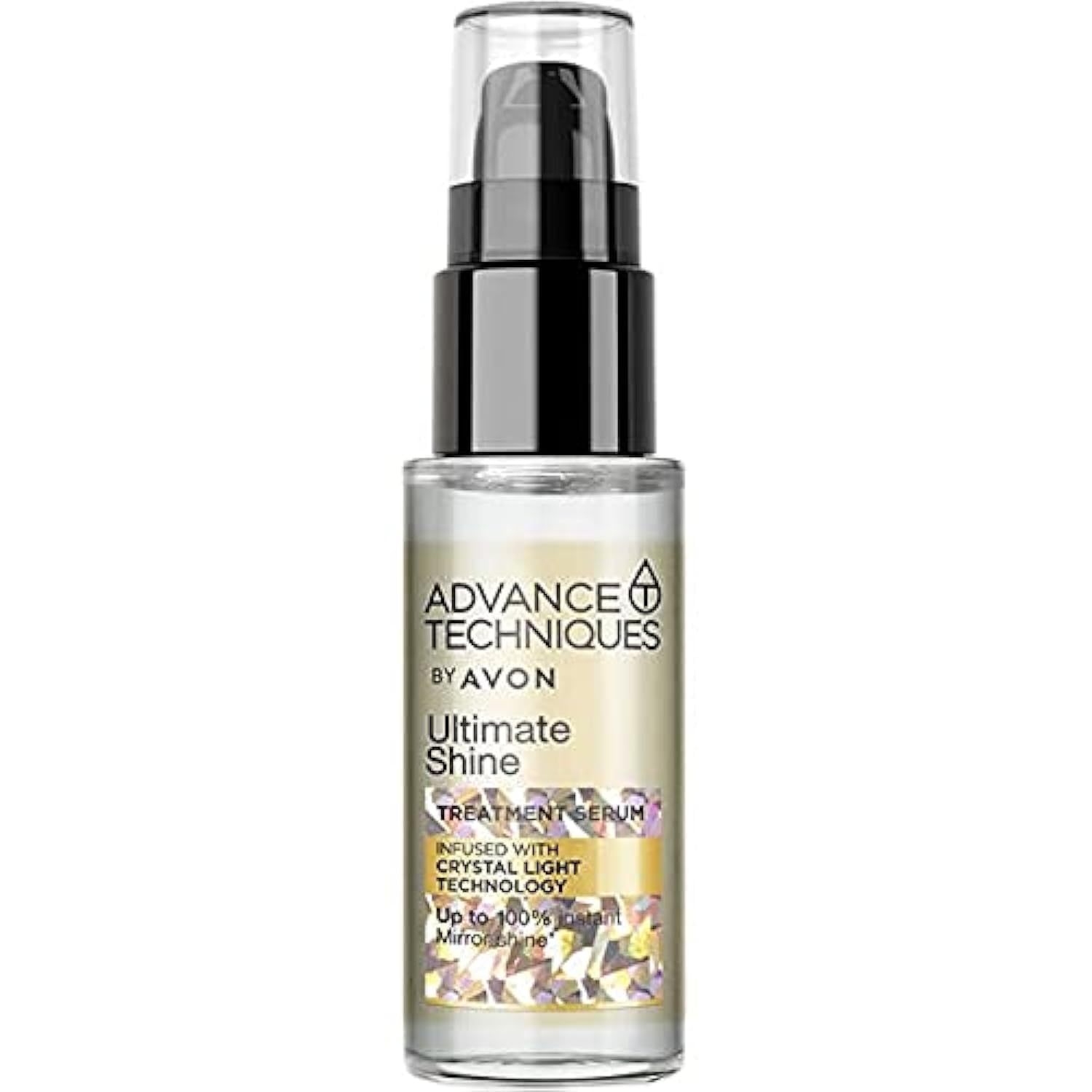 Sérum AVON Advance Techniques en bouteille 30 ml avec brillance miroir.
