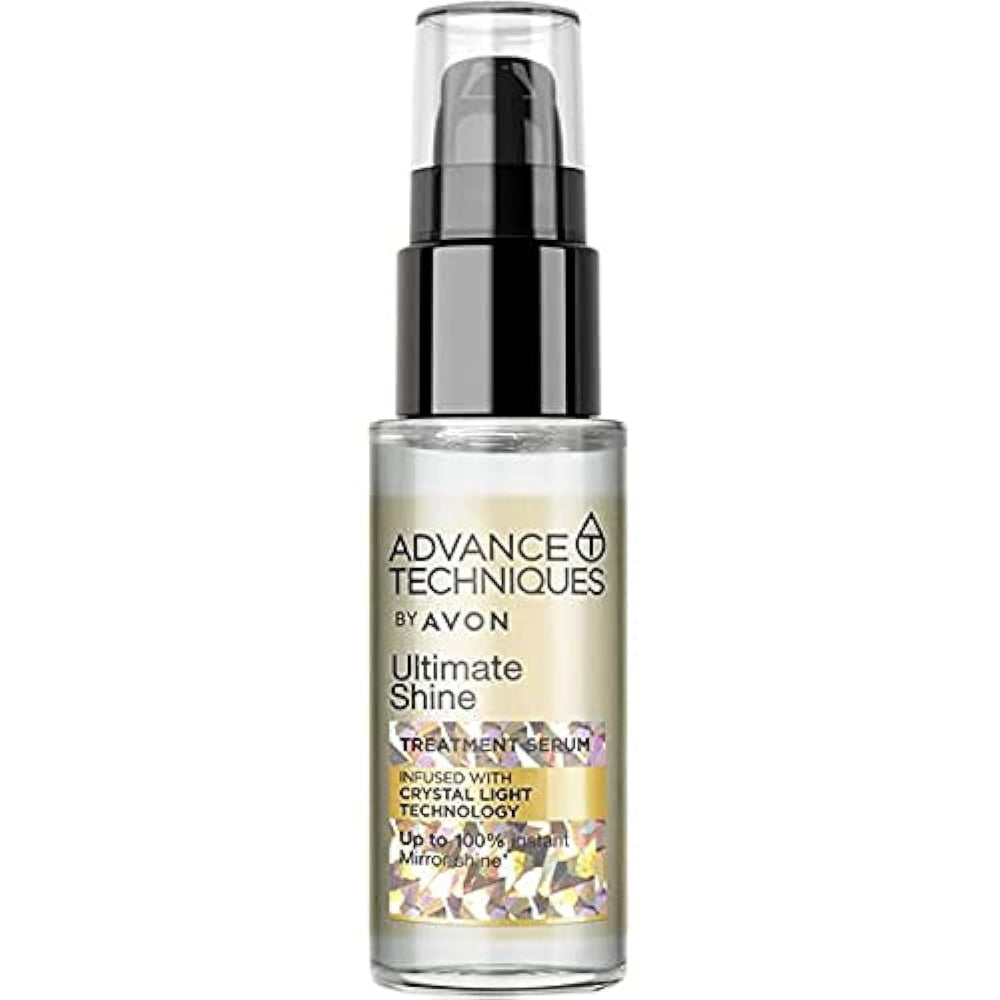 Sérum AVON Advance Techniques en bouteille 30 ml avec brillance miroir.