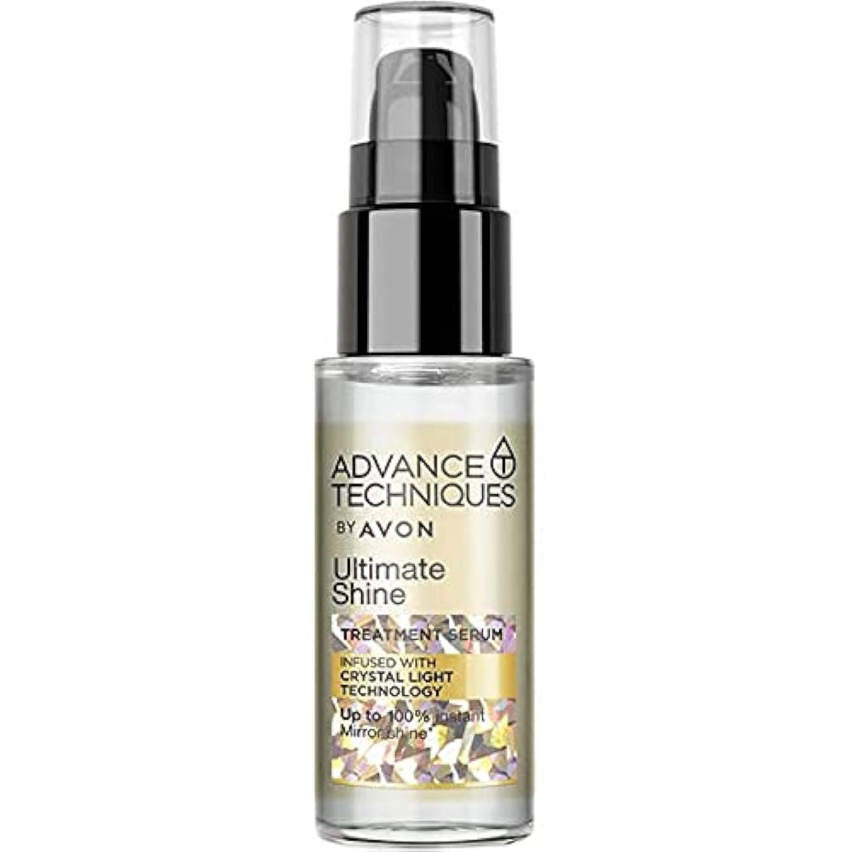 Sérum AVON Advance Techniques en bouteille 30 ml avec brillance miroir.