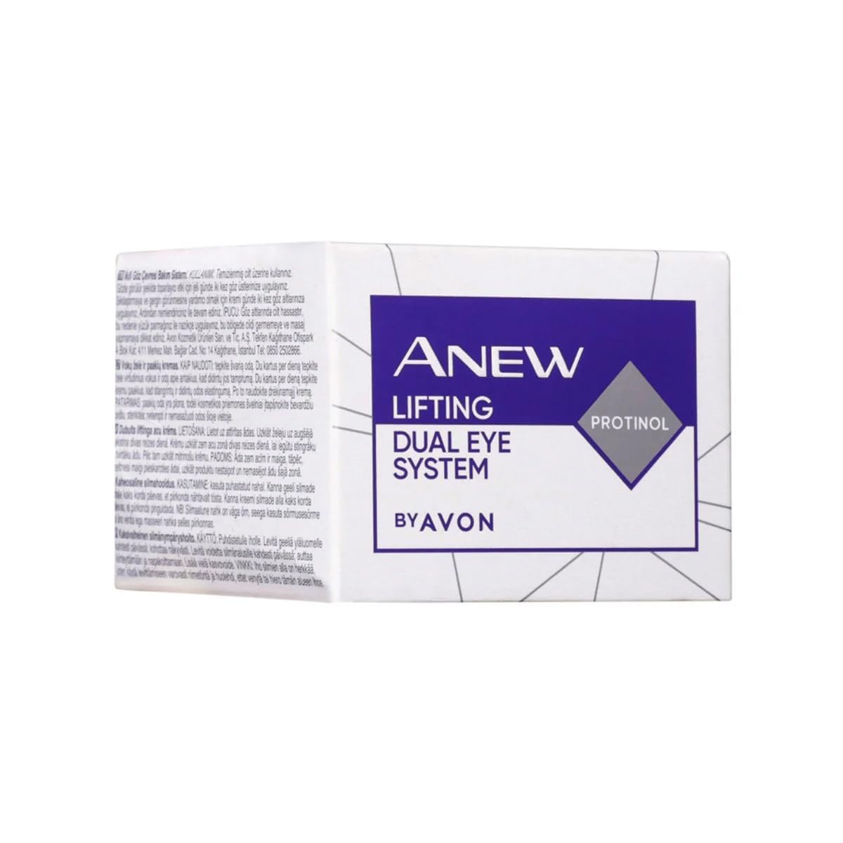 Etui élégant AVON ANEW Brightening Dual Eye System, rangement pratique.