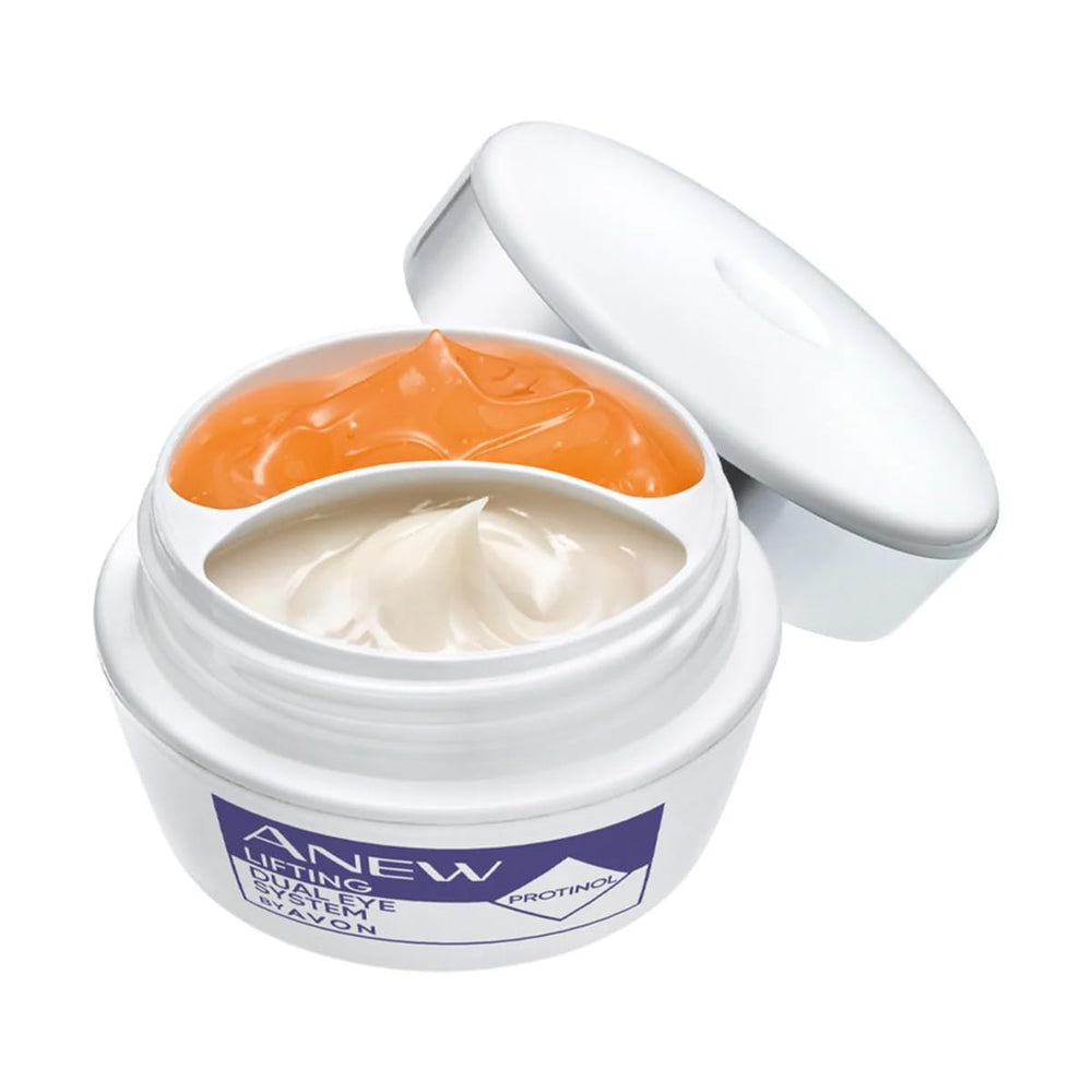 Texture rapide AVON ANEW Brightening Dual Eye System, hydratation légère autour des yeux.