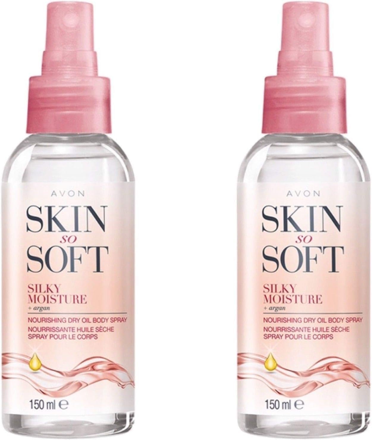 AVON SKIN SO SOFT huile sèche hydratante 150 ml, flacon qui nourrit sans laisser de film gras.