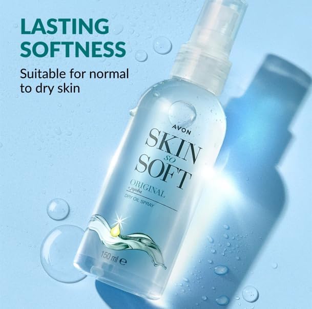 AVON SKIN SO SOFT - idéal pour peaux normales à sèches, parfum doux.