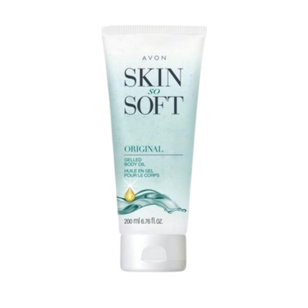 AVON Skin So Soft Original gelée huile pour le corps, hydratation durable et toucher soyeux.