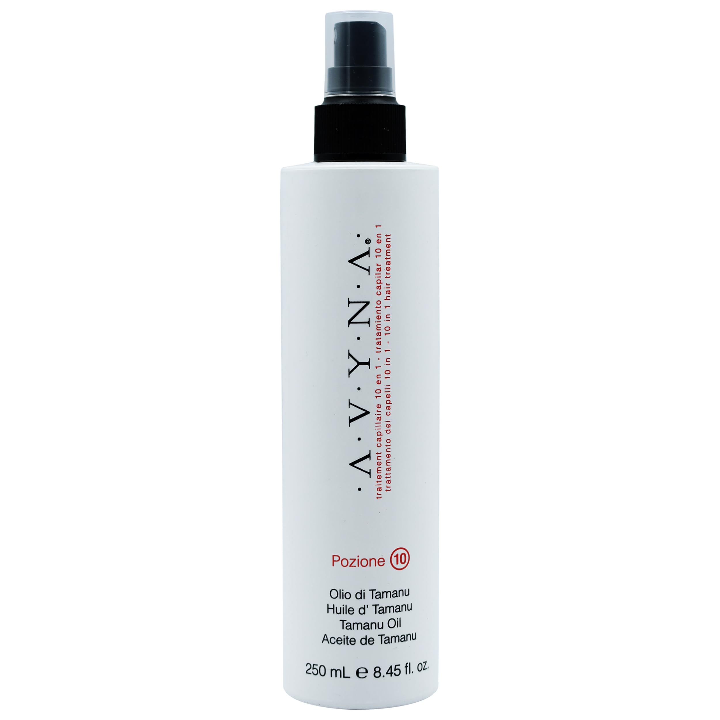Avyna Pozione 10, flacon spray protection chaleur, pour protéger les cheveux avant le coiffage à chaud.