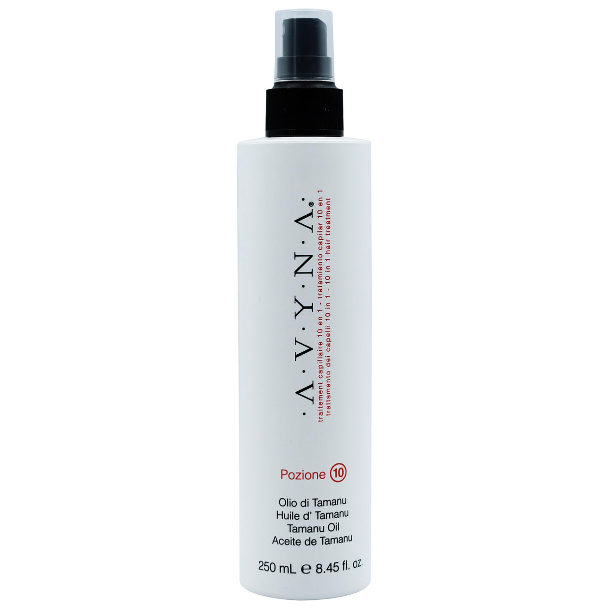 Avyna Pozione 10, flacon spray protection chaleur, pour protéger les cheveux avant le coiffage à chaud.
