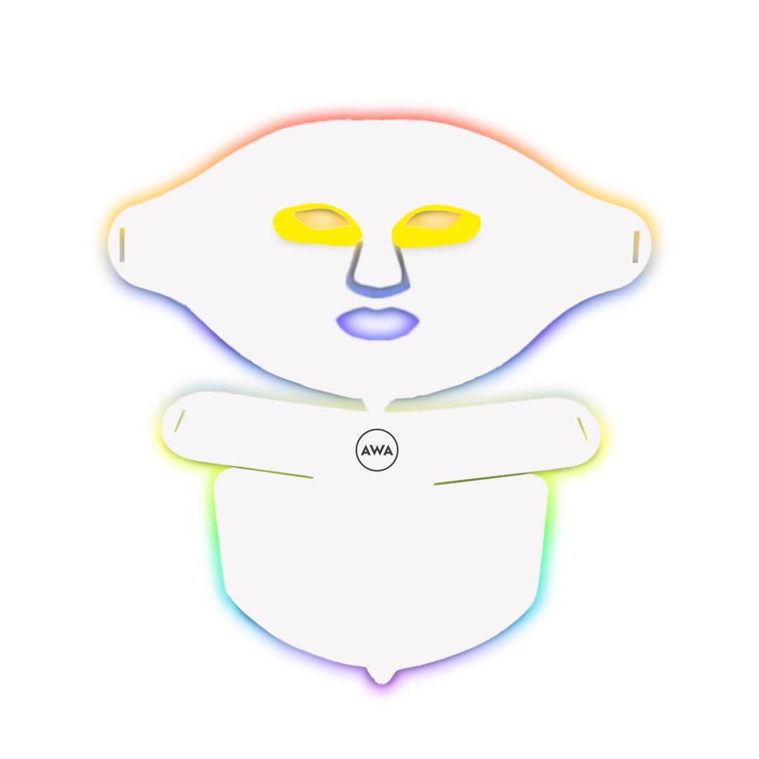 AWA masque lumière 7 couleurs pour visage, couverture uniforme et teint lumineux