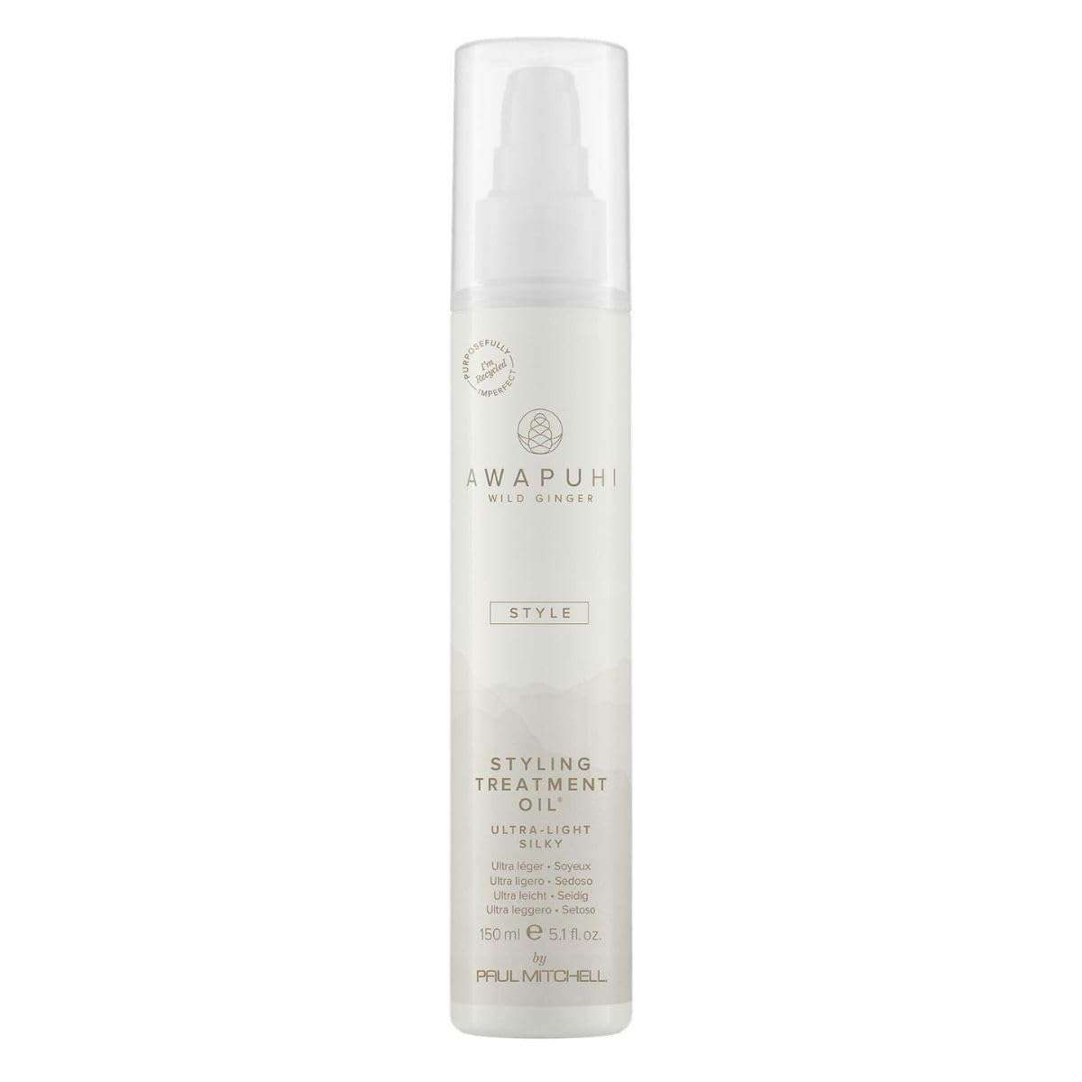 Awapuhi Wild Ginger Styling Oil bouteille — absorption rapide pour cheveux doux et brillants.