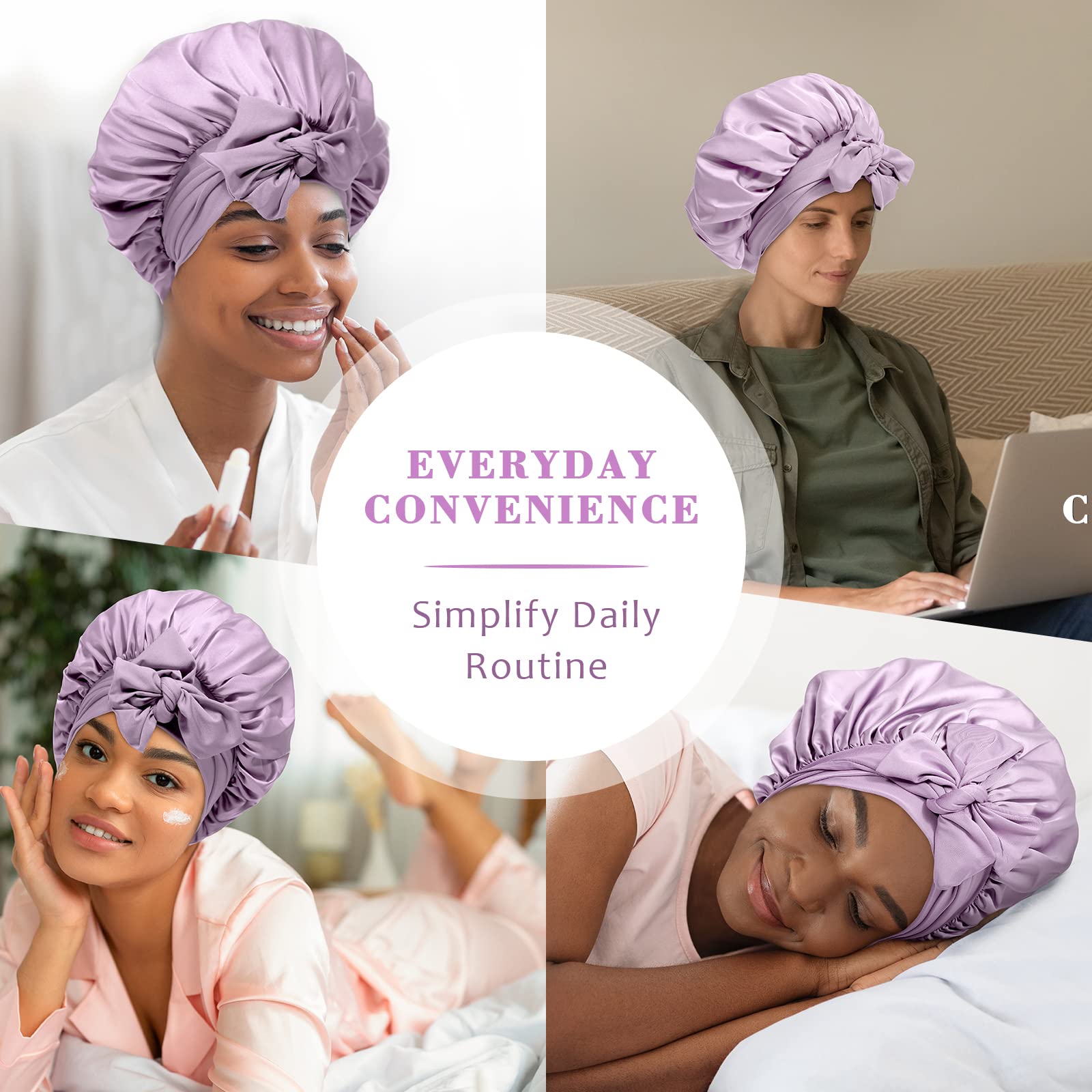 AWAYTR bonnet satiné doux et facile à laver, respecte le cuir chevelu.