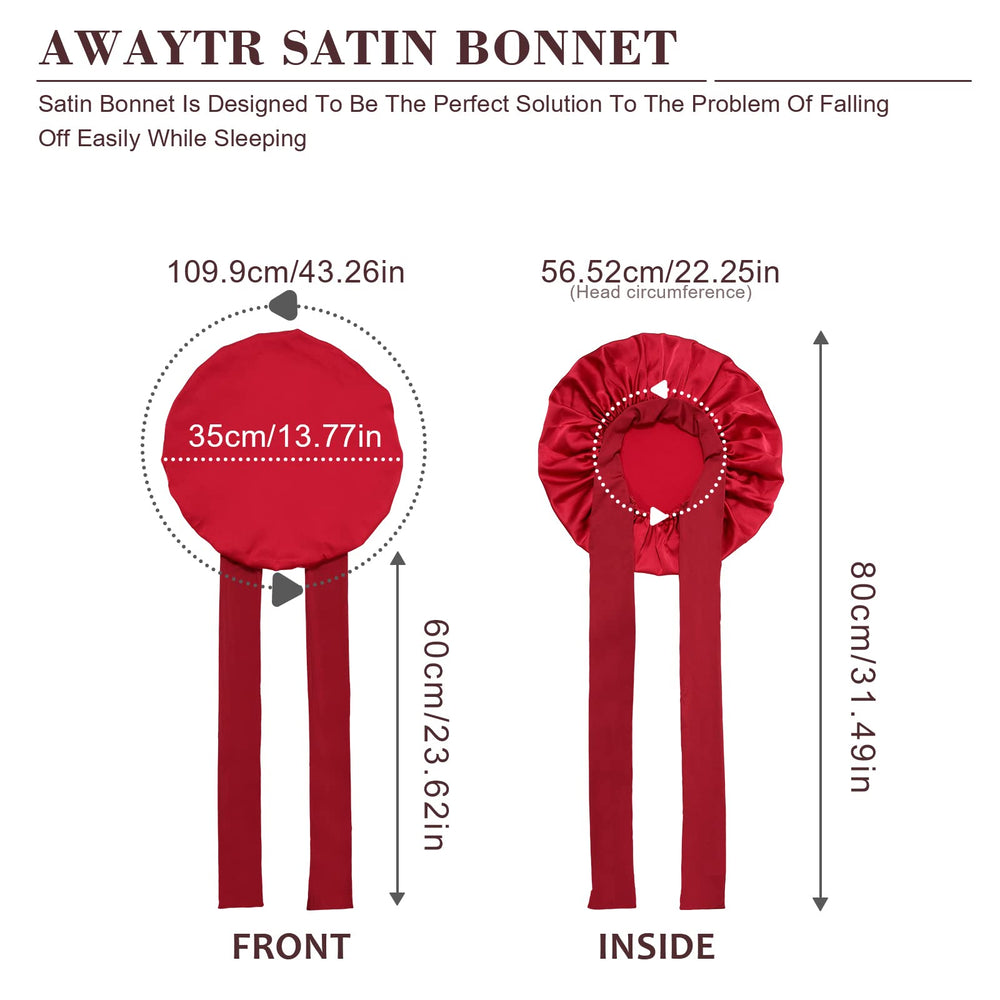 AWAYTR bonnet satiné à bande large – vue dos, léger et respirant pour la nuit.