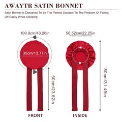 AWAYTR bonnet satiné à bande large – vue dos, léger et respirant pour la nuit.