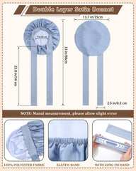 AWAYTR bonnet satin pour cheveux bouclés avec liens longs, protège les boucles.
