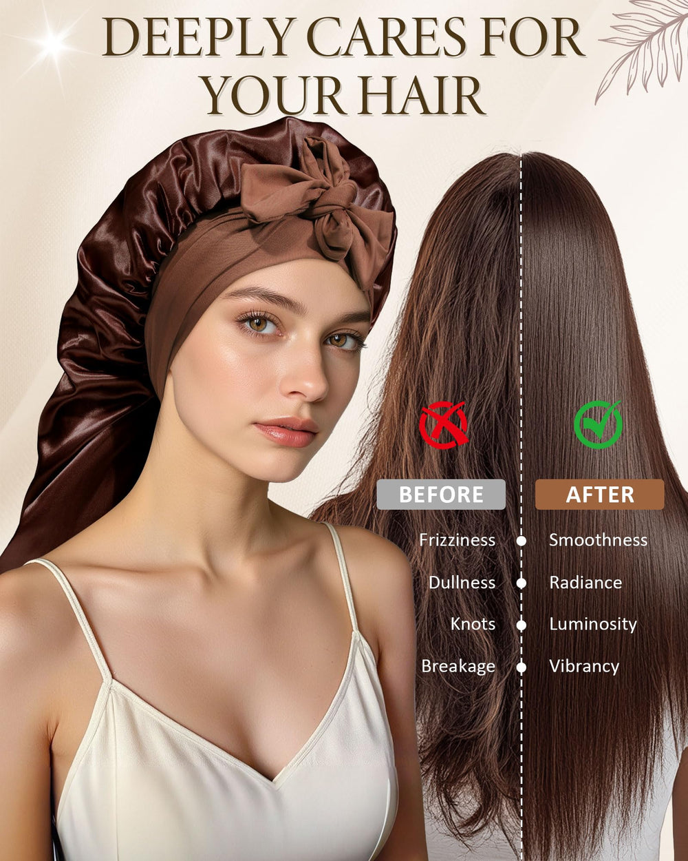 AWAYTR bonnet satin long lavage à la main recommandé