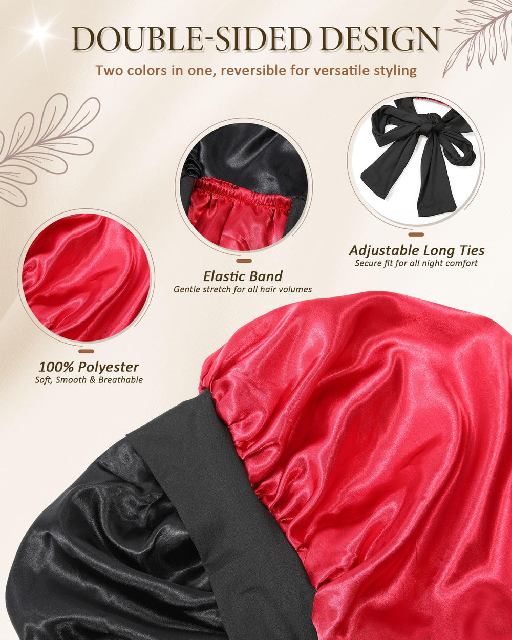 Le bonnet AWAYTR, vue face-arrière, noir et bordeaux, douceur et style réversible.