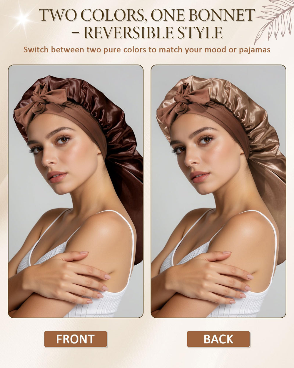 AWAYTR bonnet satin long utilisation nocturne pour soins et coiffure faciles