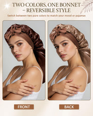 AWAYTR bonnet satin long utilisation nocturne pour soins et coiffure faciles