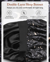 AWAYTR bonnet satin longueur 57 cm, convient aux cheveux longs et épais.