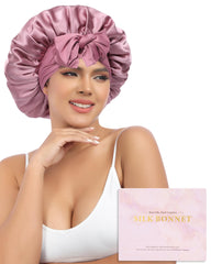 AWAYTR bonnet en soie Mulberry pour dormir en douceur et limiter les frottements.