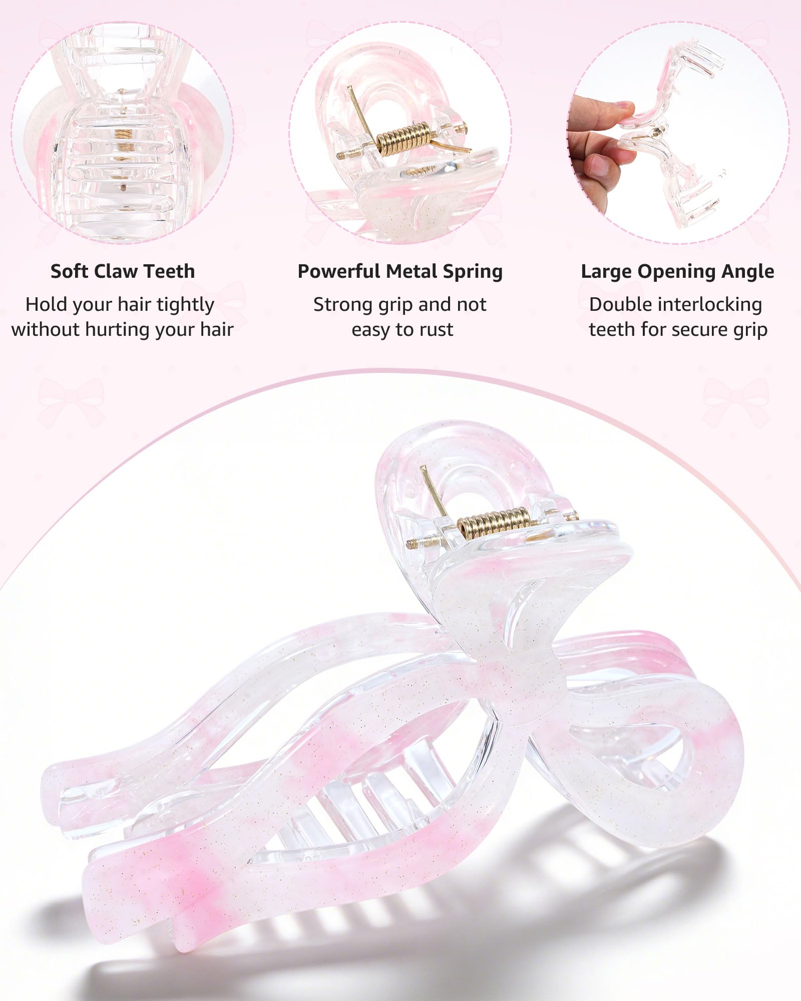 AWAYTR clip-bow violet transparent, alliance légère et colorée pour quotidien.