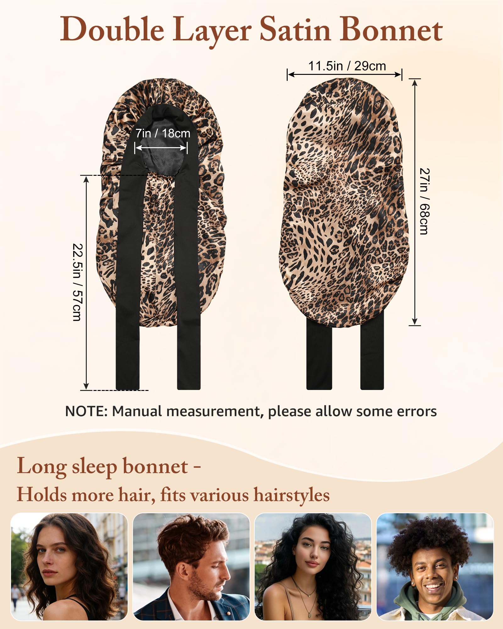 AWAYTR bonnet pour dormir, capuche longue adaptée et confort nocturne.