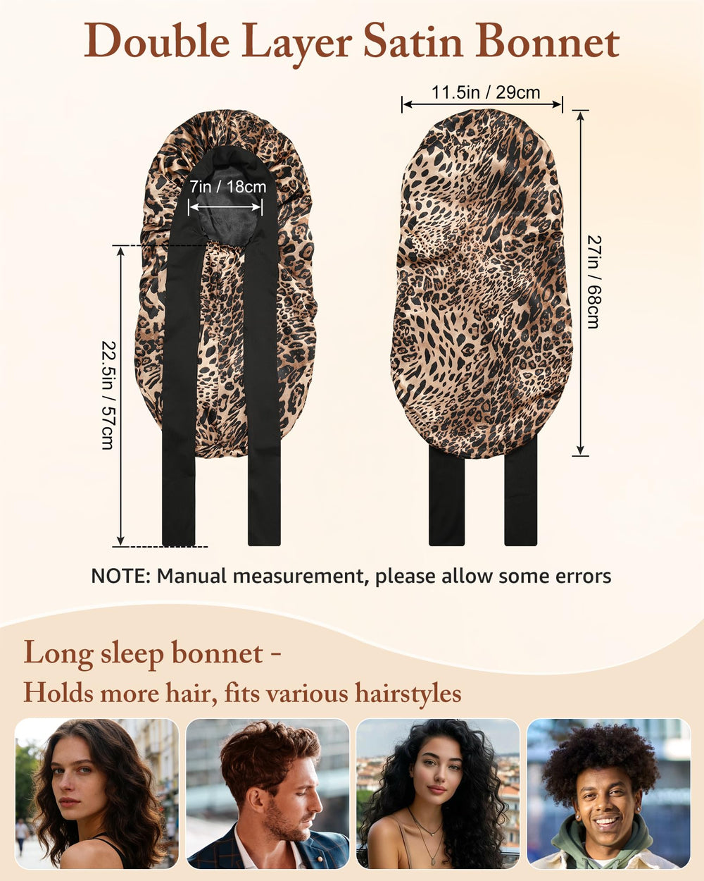 AWAYTR bonnet pour dormir, capuche longue adaptée et confort nocturne.