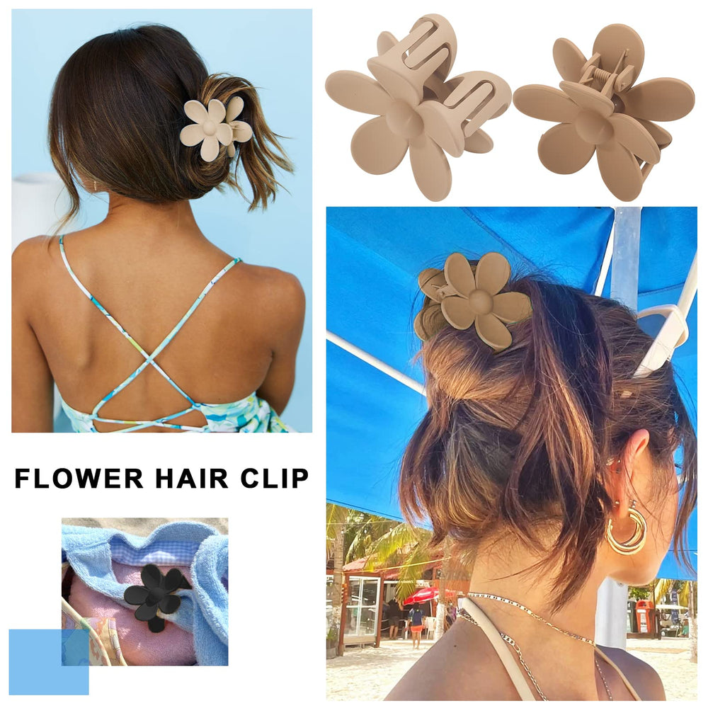 AWAYTR pinces cheveux fleurs mates 3 pouces kaki – look élégant et pratique.