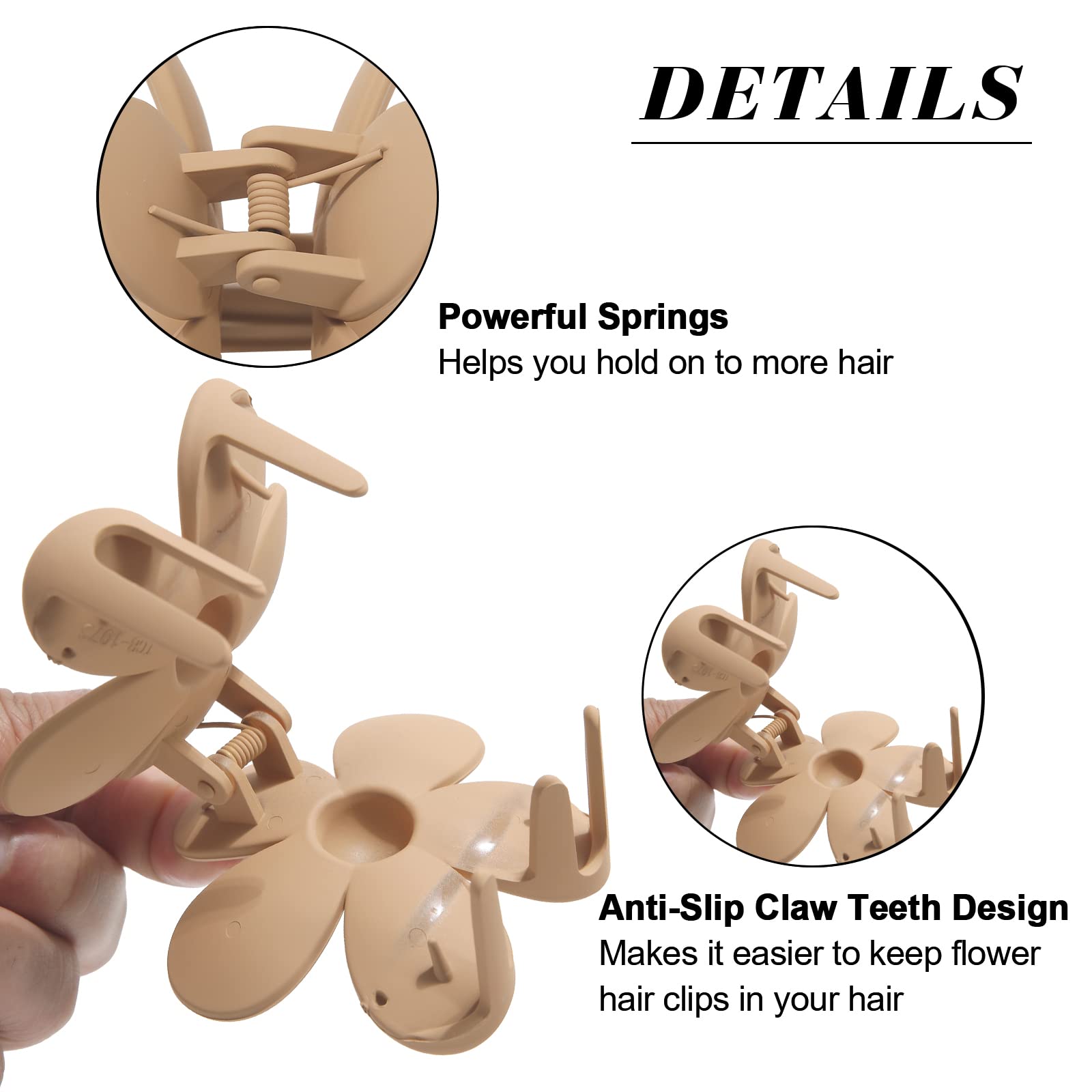 AWAYTR pinces cheveux fleurs mates 3 pouces noir – accessoire discret et efficace.