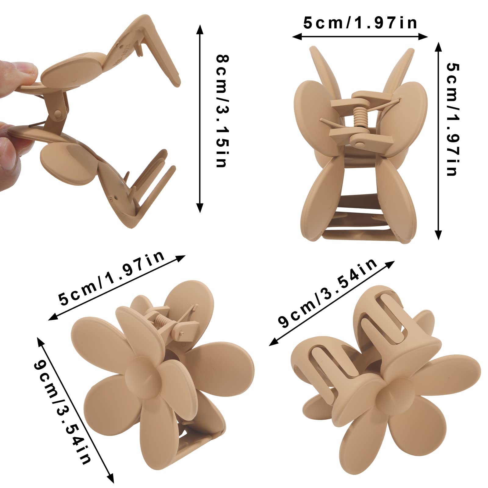 AWAYTR pinces cheveux fleurs mates ensemble 4 pièces – polyvalence pour tenues variées.