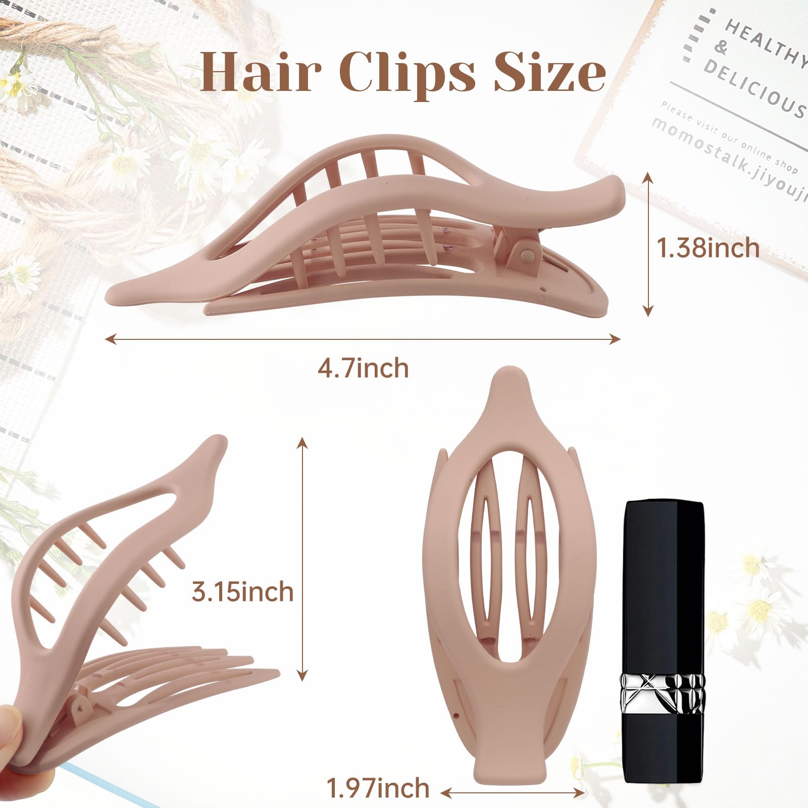 AwayTR pinces cheveux plates rose mat-design leger, style discret et pratique.