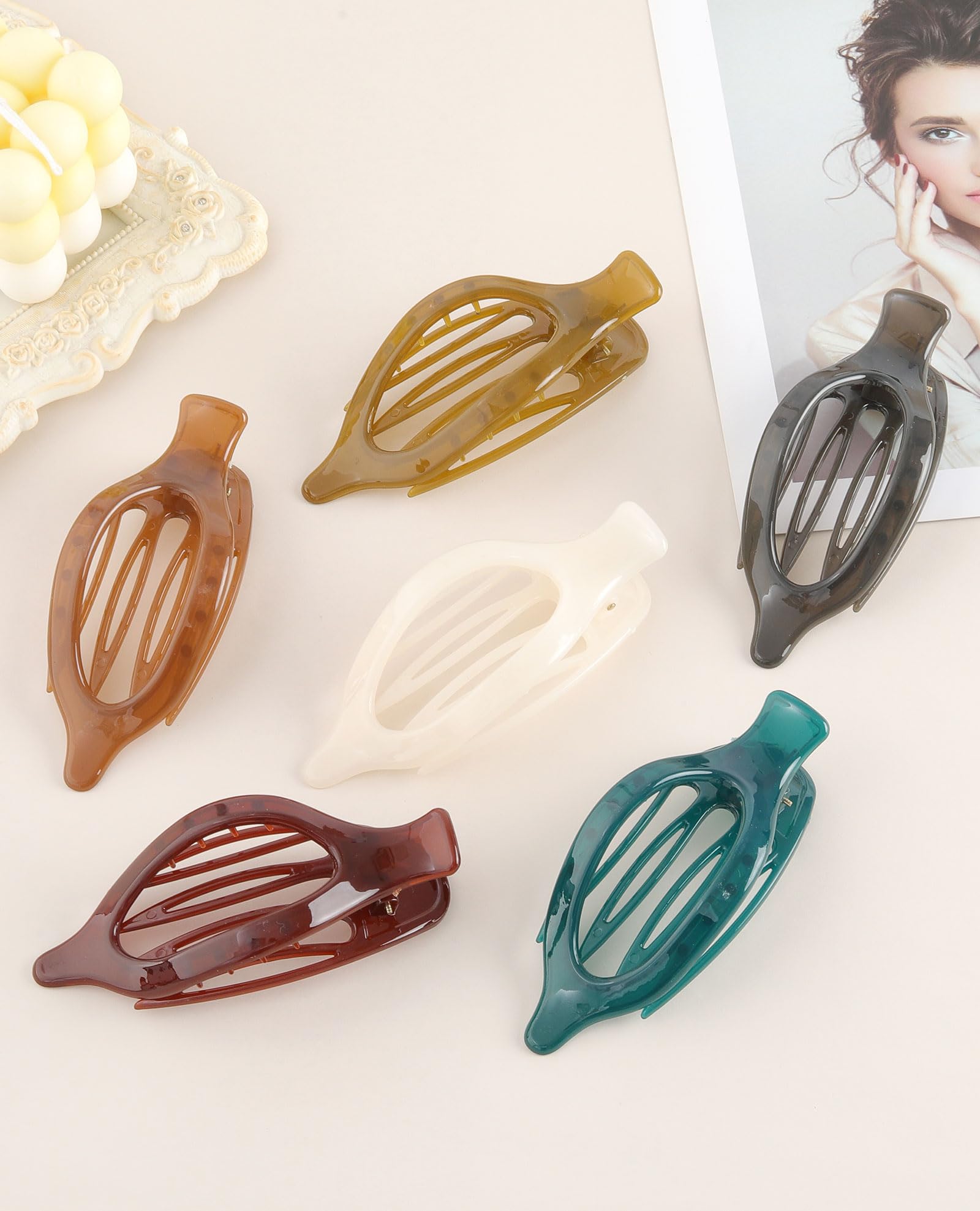 AWAYTR pince plat ambre brun au design chic pour toutes les coiffures.