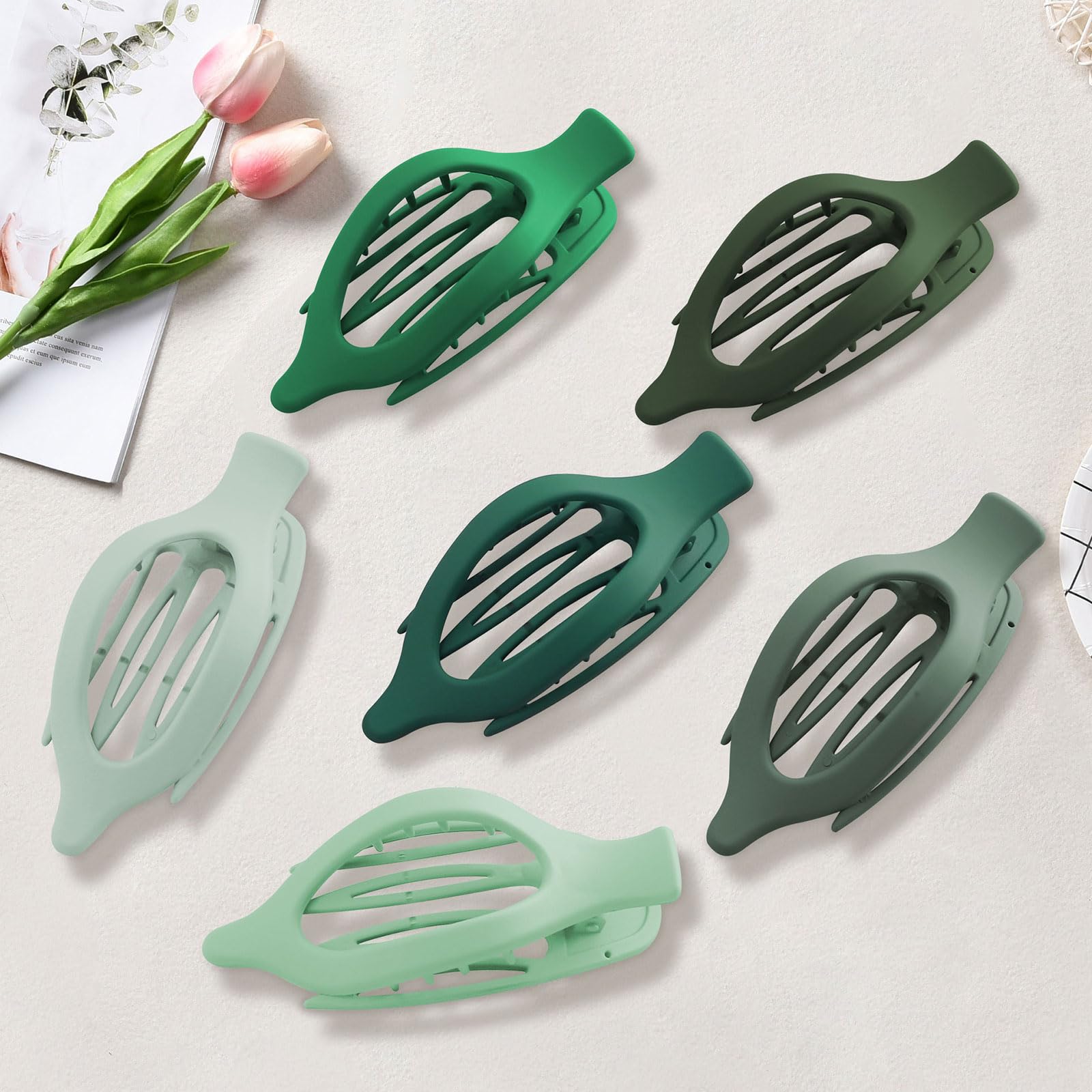 AWAYTR serre-cheveux plat vert matte, design léger et confortable