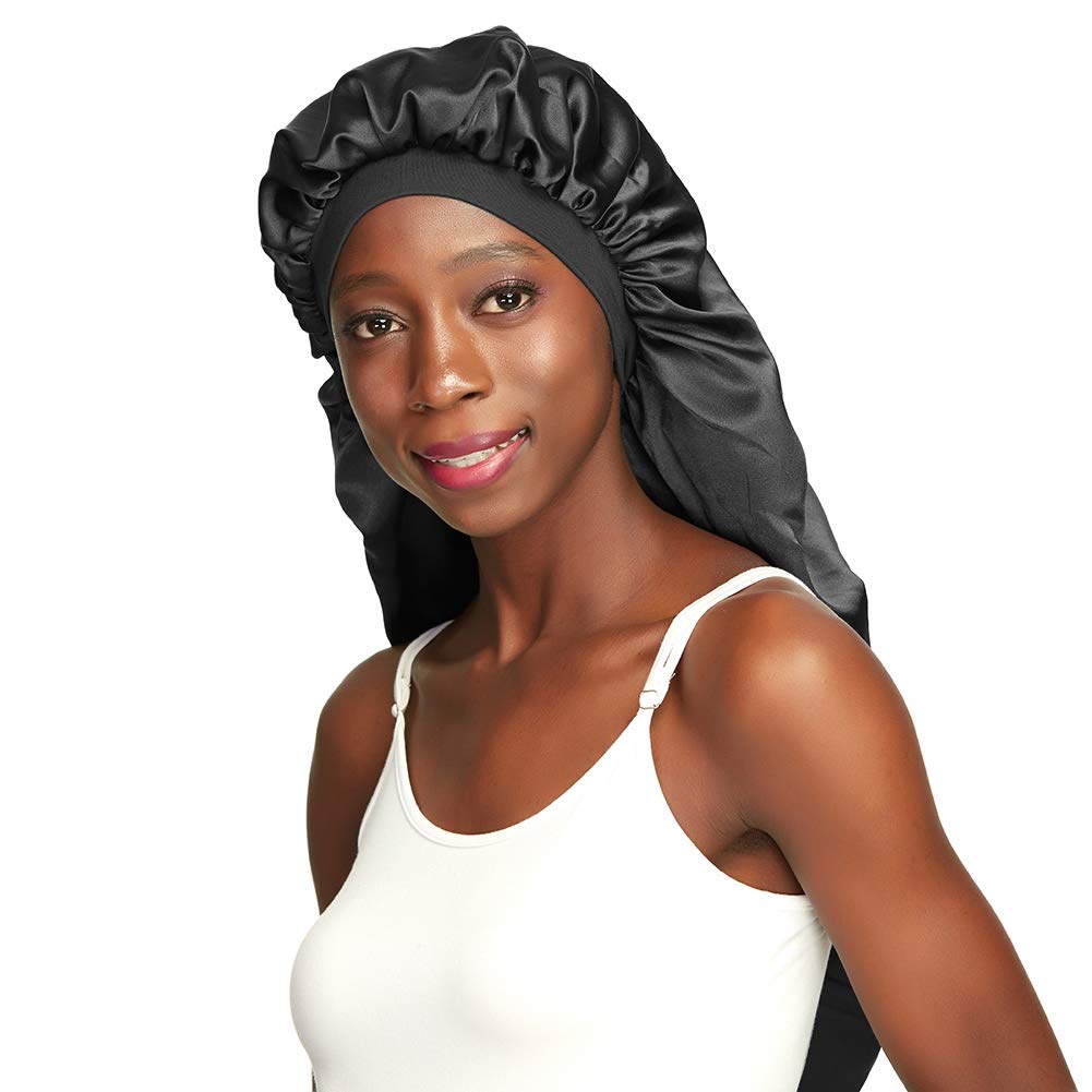 AweFeel bonnet satin tresses longues protège les cheveux pendant le sommeil