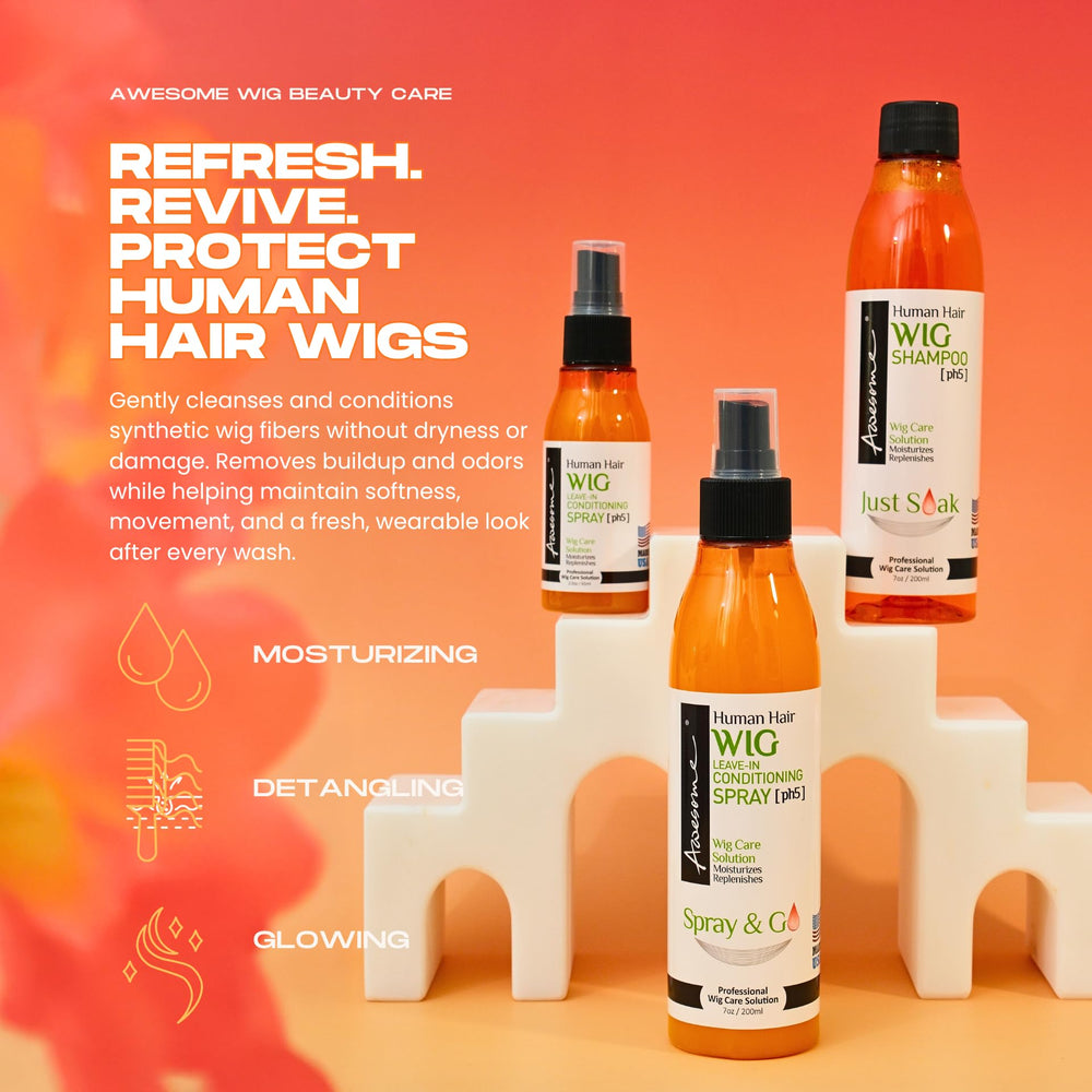 Awesome wig leave-in conditioner spray mist enables quick, even application.