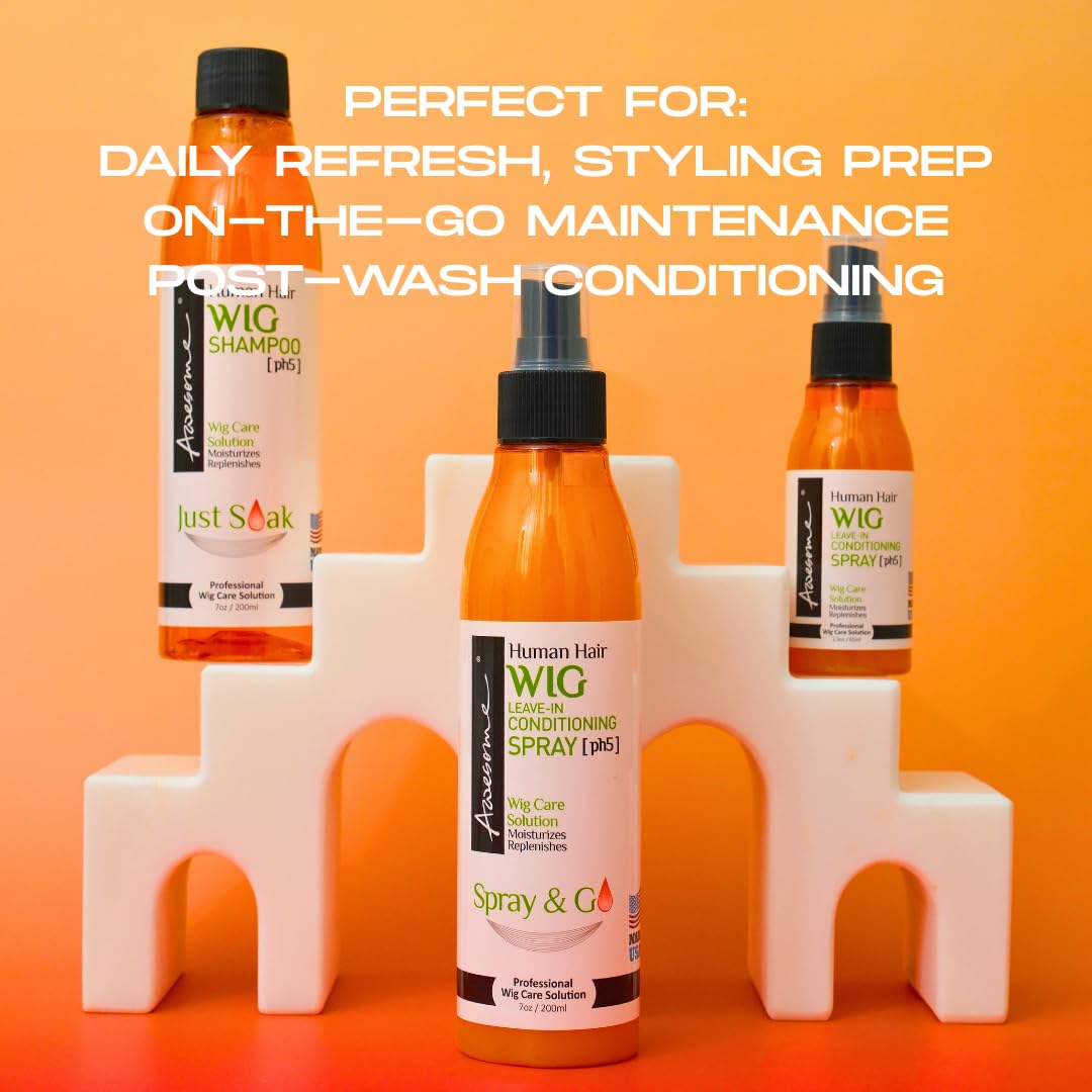 Awesome wig detangler brush helps glide through knots without residue.