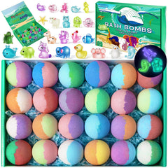 AWKUWA kids bath bombs 24-pack with inside surprise toys for bath time fun