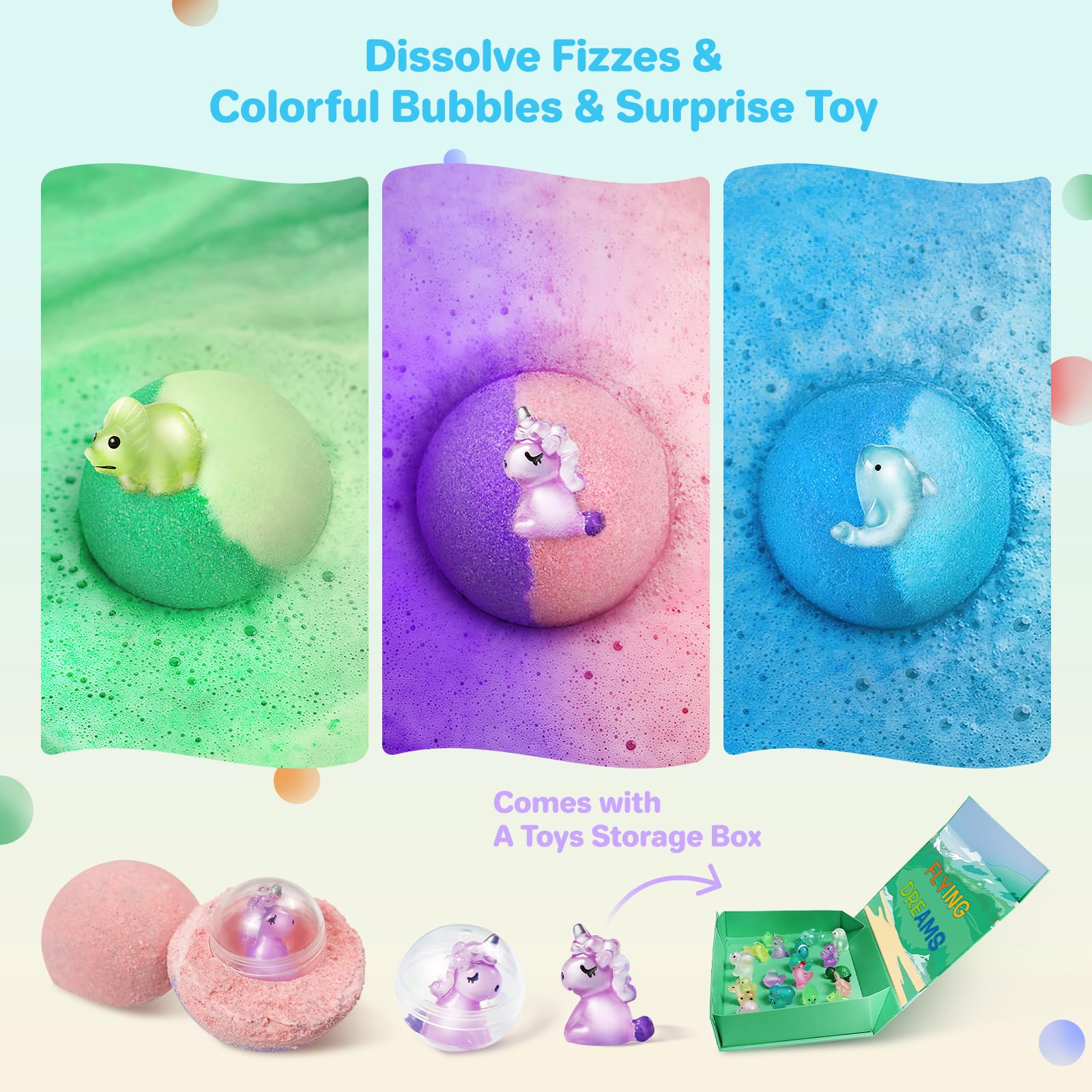 AWKUWA included toy storage box for bath toy collection