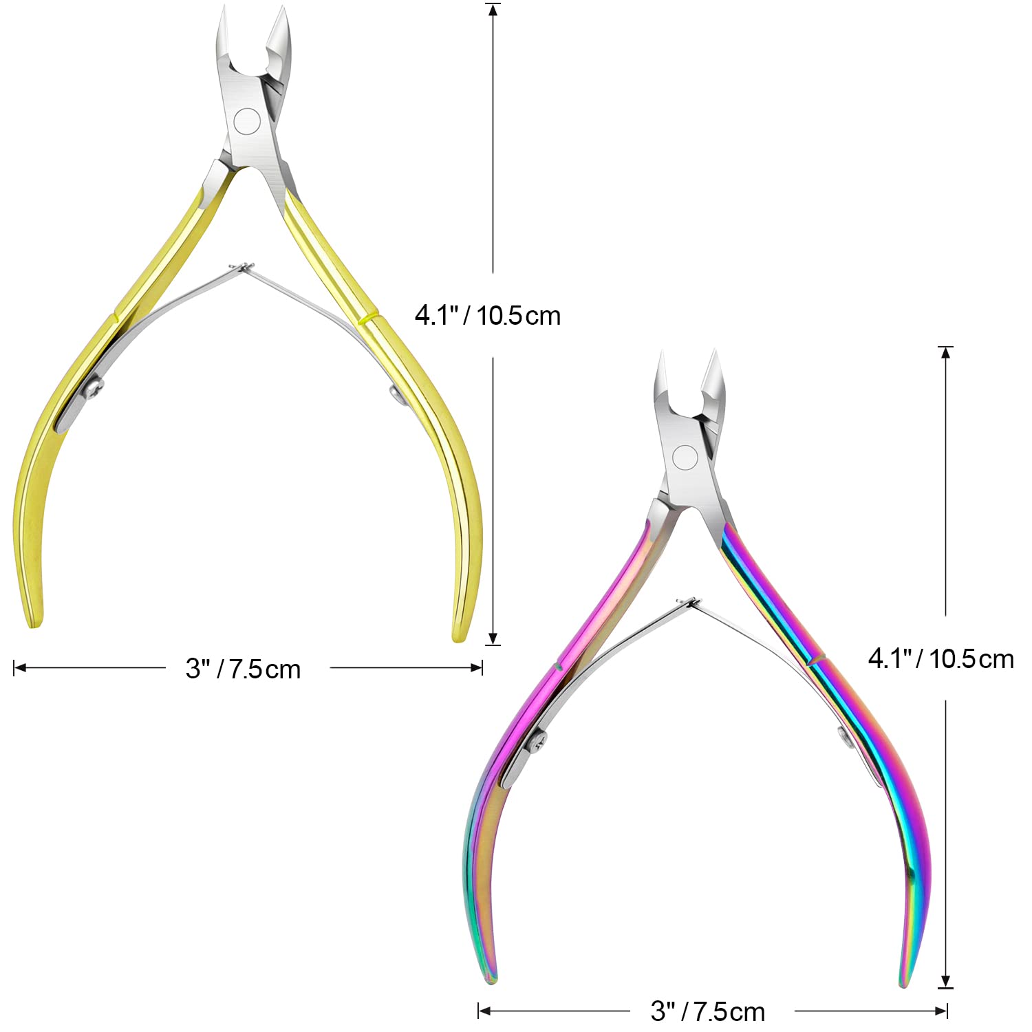 Pinces-cuticule Awpeye arc-en-ciel, ensemble 4 packs, design distinct pour une manucure soignée.