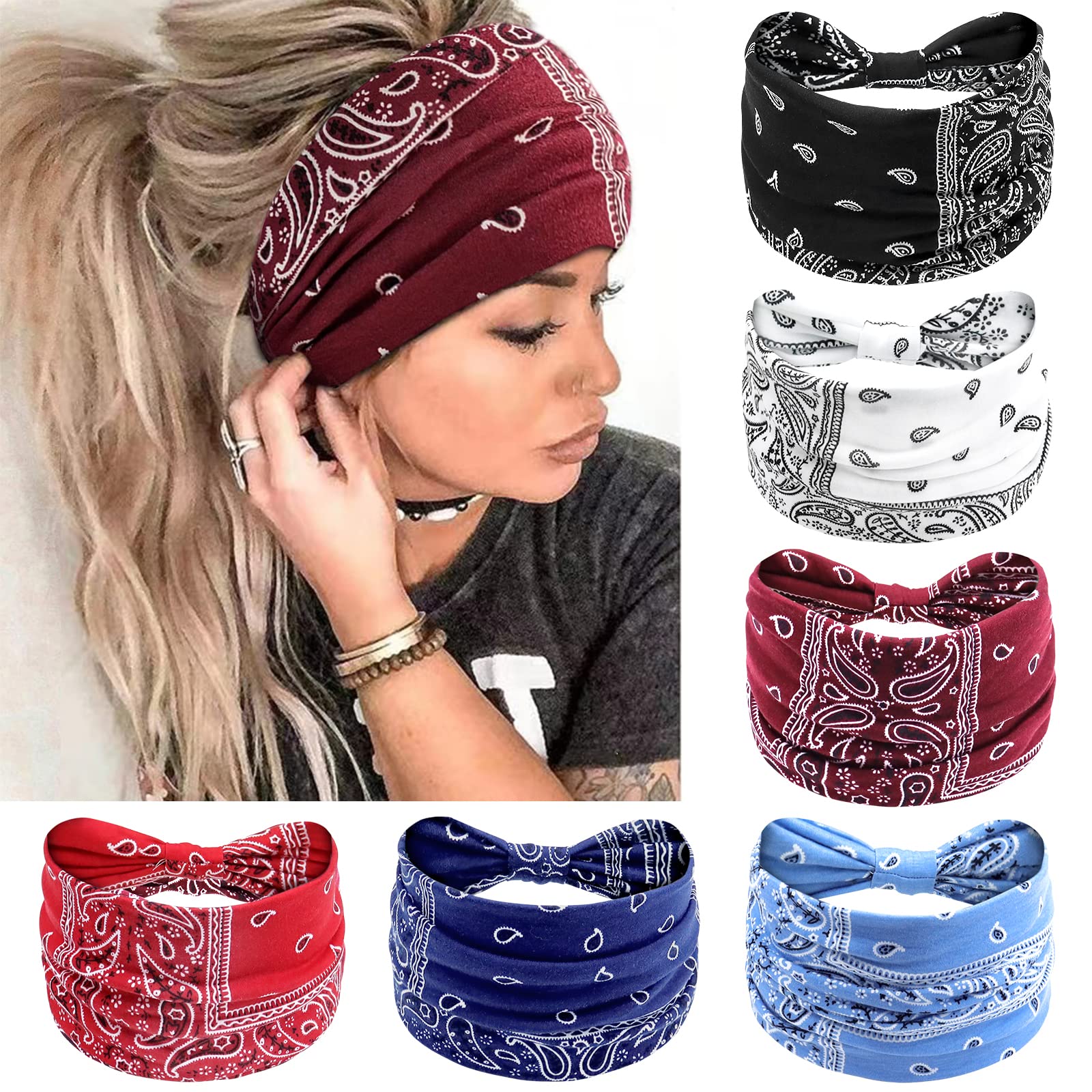Bandeau Awumbuk large confort doux reste en place pendant l'exercice.