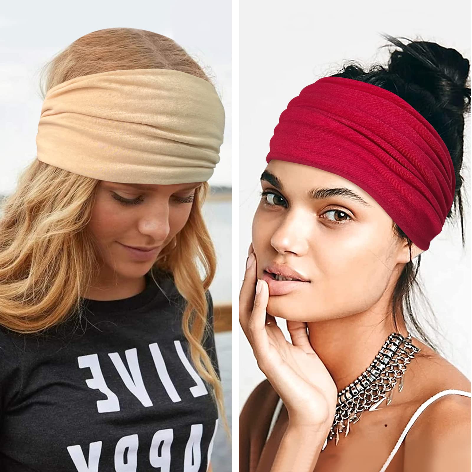 Bandeau Awumbuk large couleur unie, confort durable pour entraînements.