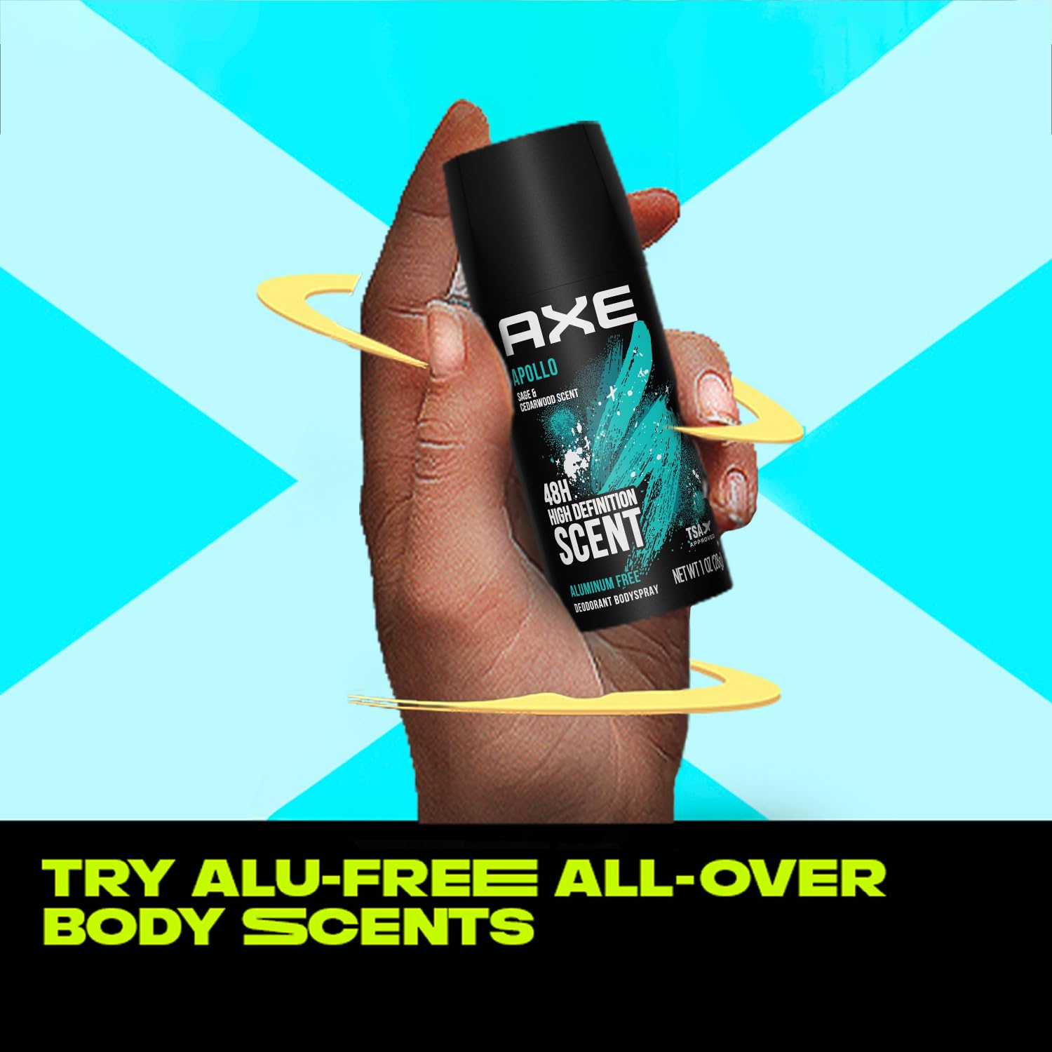 AXE Apollo – format voyage-1oz, idéal pour gym et déplacements.