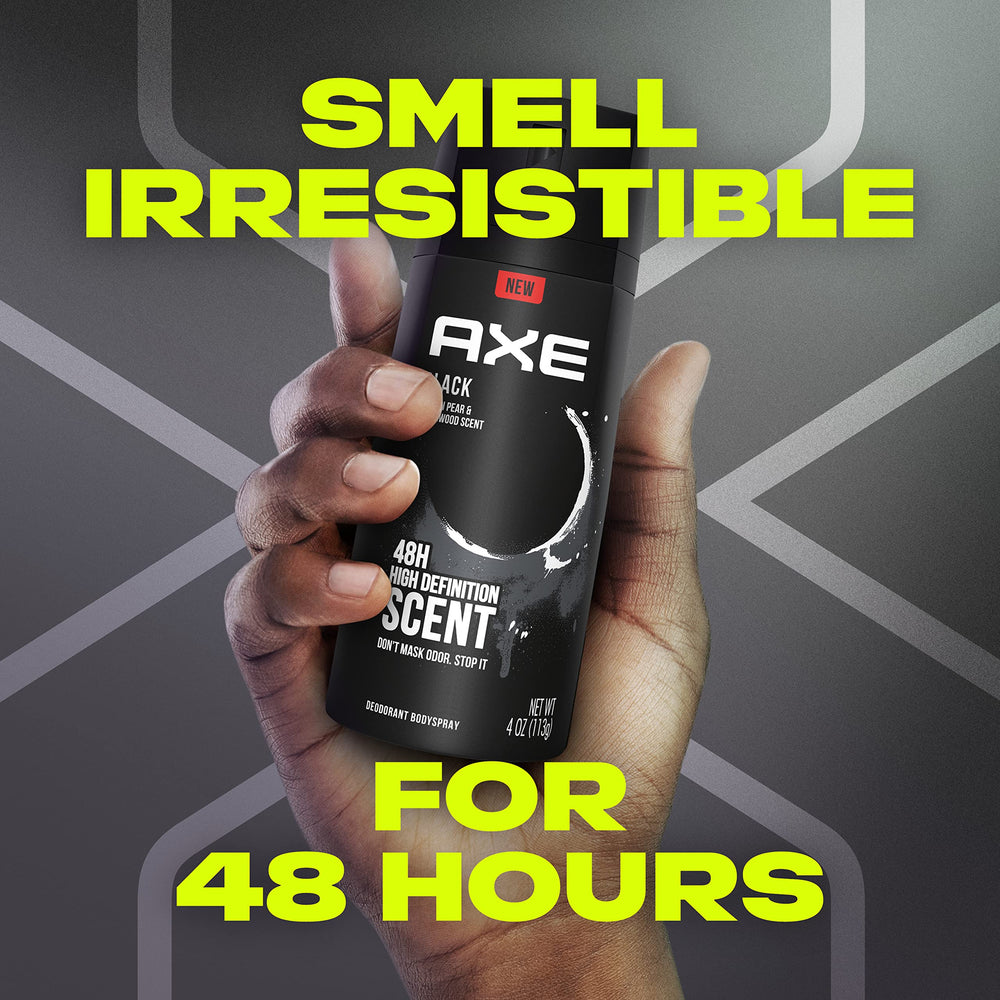AXE Black – application transparente, sans traces sur la peau.