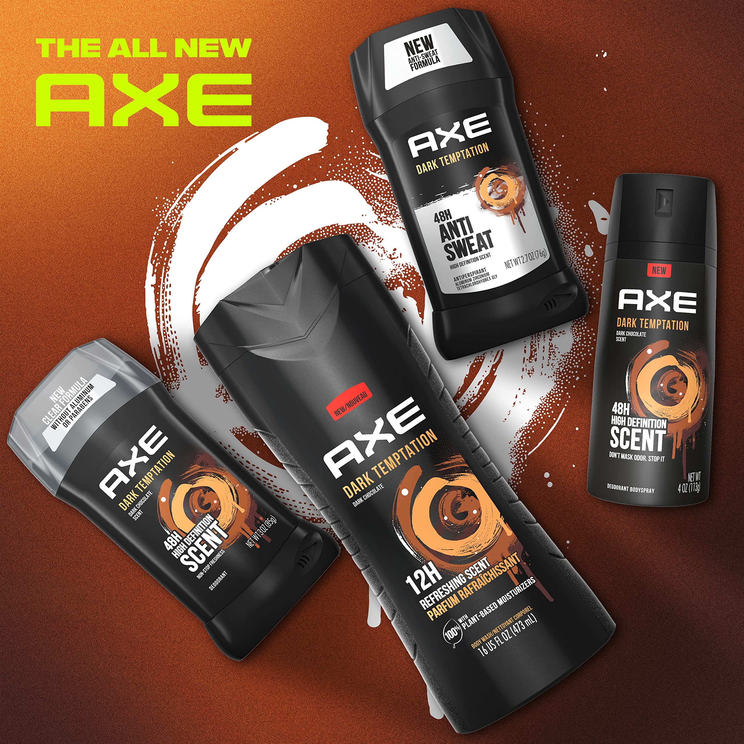AXE Dark Temptation design nouveau, emballage moderne
