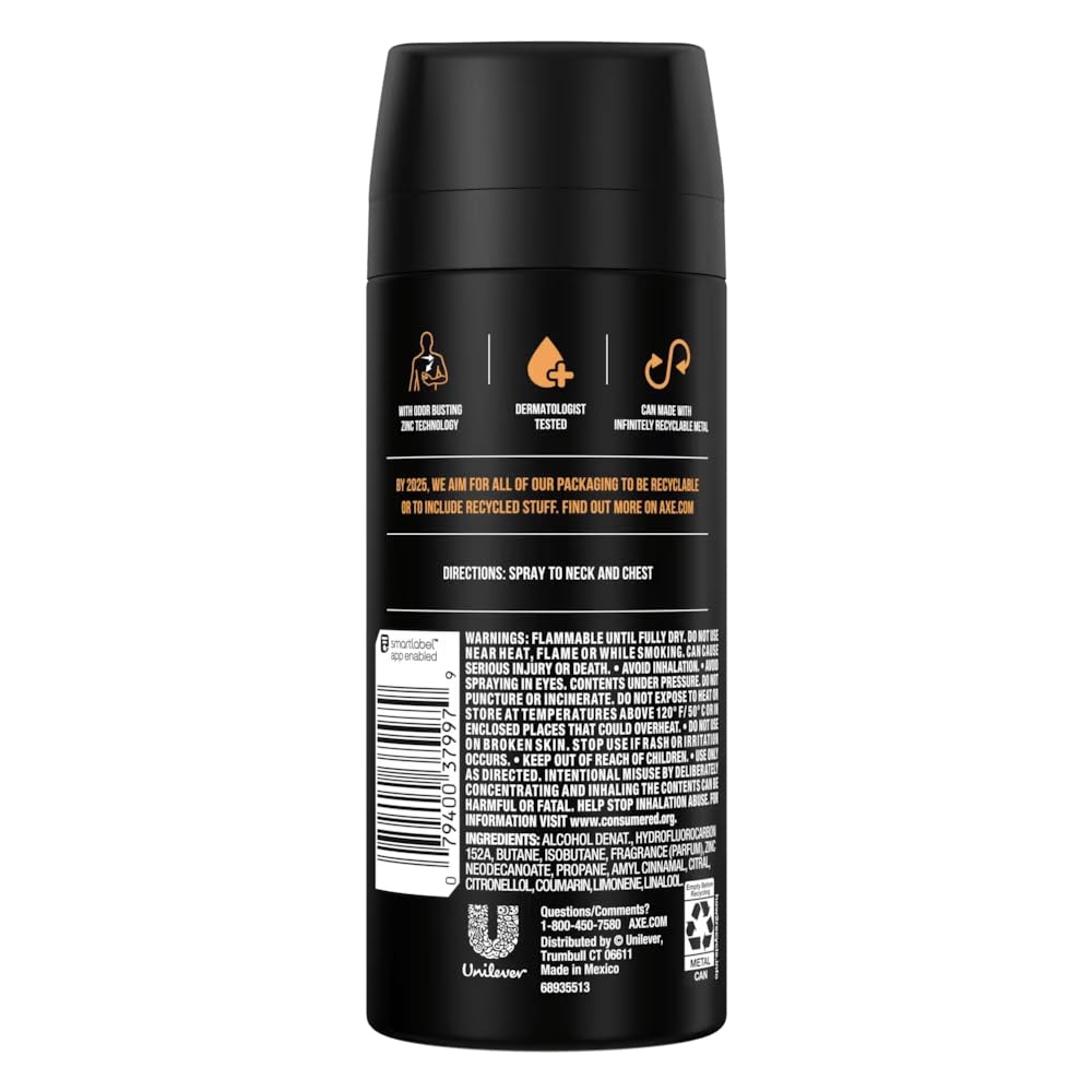 AXE Dark Temptation vaporisateur déodorant, parfum séduisant pour le quotidien et les soirées