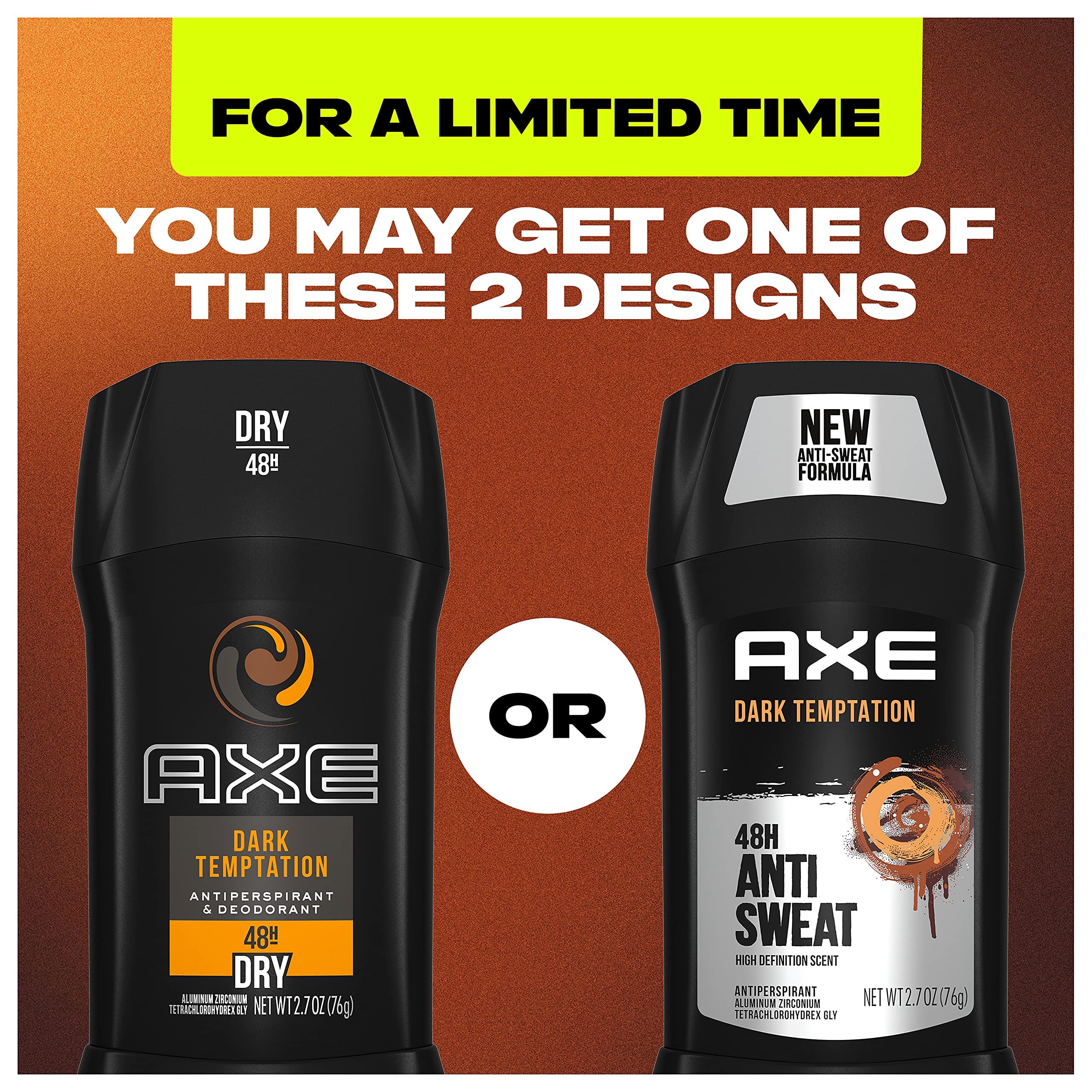 AXE Dark Temptation appliqué sous les bras, sensation de fraîcheur