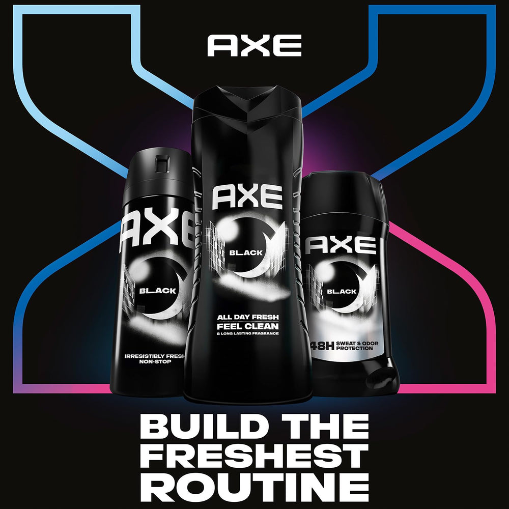 AXE DOUCHE HOMME NOIR – emballage en plastique recyclé, moindre impact environnemental.