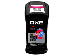 Axe Essence Dry parfum bois de cedre et poivre noir pour une sensation fraîche durable.