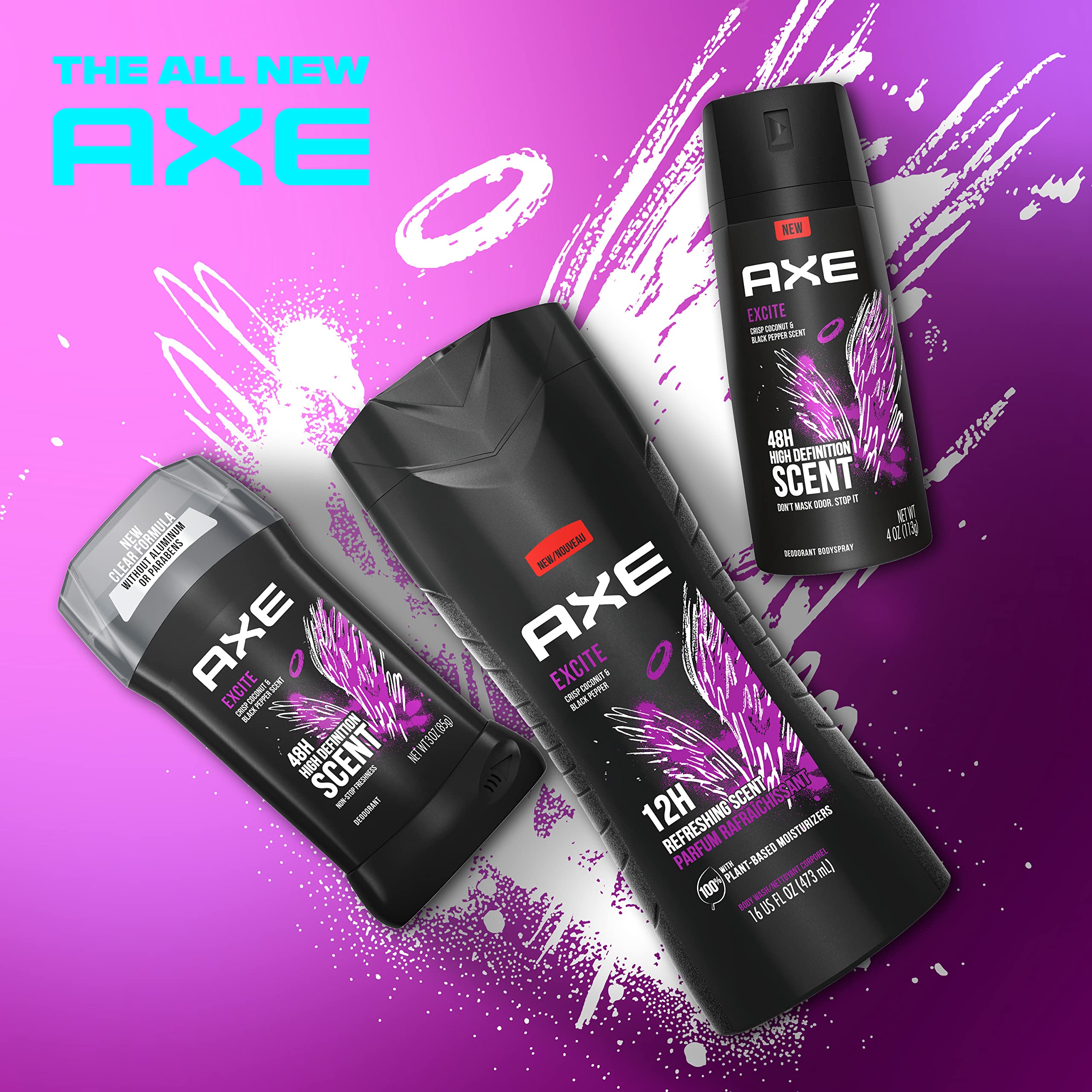 AXE Excite: senteur fraîche qui peut accompagner une routine matinale.